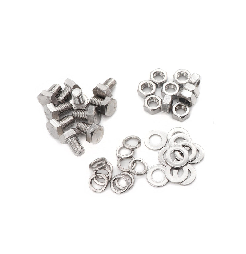 binifiMux 10-Pack M8 x 25mm Hexagon Screws Hex Bolts with M8 Hex Nuts M8 Flat Washers/Spring Lock Washers Set, 304/18-10, Plain Finish M8 x 25mm 40pcs