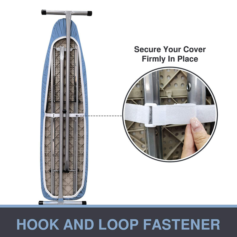 Ironing Board Cover and Pad, Standard Size 15x54, Thick Padding, Elastic Edge, Silicone Coated, Resist Scorching and Staining, Adjustable Fastener, Heavy Duty Padded Iron Board Covers (Blue) Blue 15" x 54"