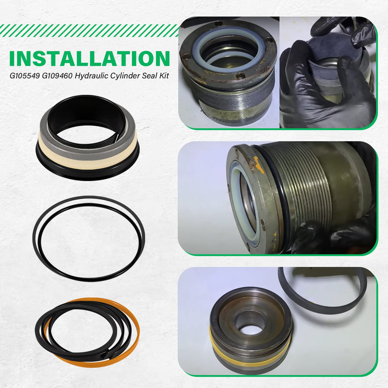 1543262C1 G105549 G109460 Hydraulic Cylinder Seal Kit (for Rod: 1.75" BORE: 3") Fit for Case 350 450 480C 580 580 Super E, for Super D 680K 850B 855C 1150B 1155D W11 W14 etc for ROD: 1.75" BORE: 3"