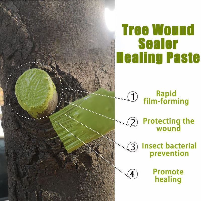 Tree Wound Sealer, Tree Pruning Sealer, Tree Grafting Supplies, Tree Wound Sealer Healing Paste, Bonsai Cut Paste, Pruning Sealer And Tree Wound Dressing for Trees, Shrubs, Roses (1Pcs*100g +1*Brush) 1pcs*100g +1*brush