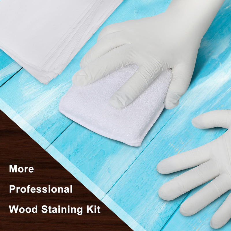 Ziliny 60 Pcs Wood Stain Pads Applicator Kit for Oil Based Finishes