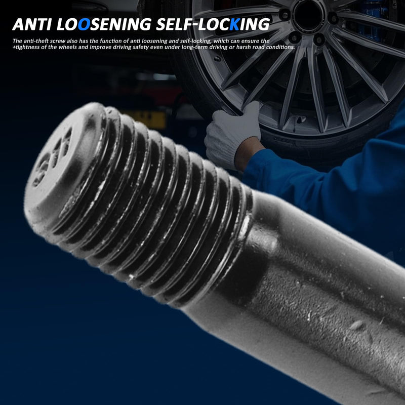 MUNIK 0019901707 Rim Locks Bolt M14 X 1.5 X 45 Replace# A0019901707 0019901707 for Benz AMG C300 E300 E350 S450 GLC300 CLS450 C43 C63 GLC43 S63 S65