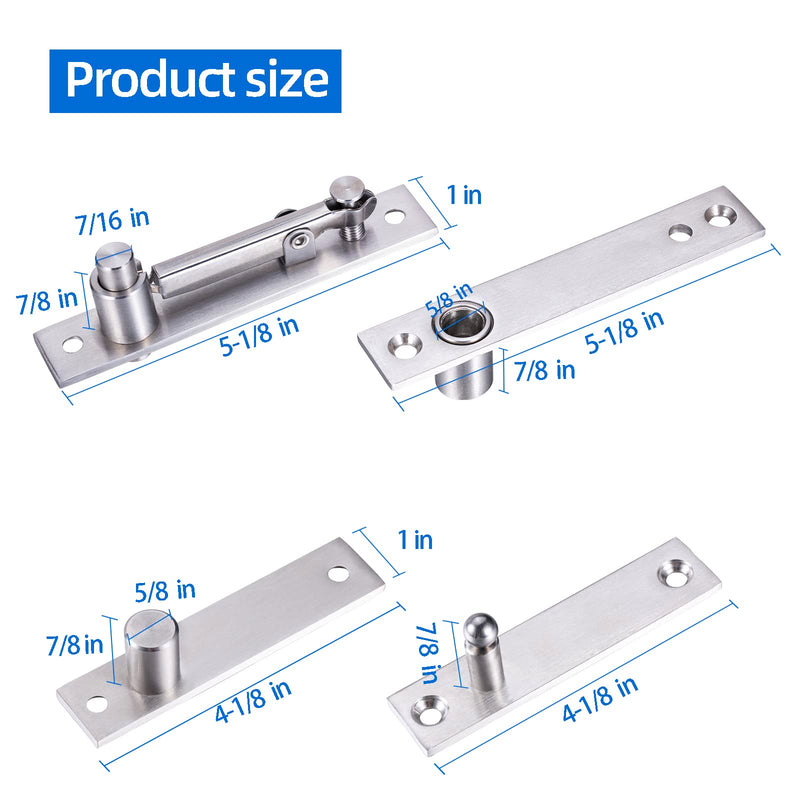 Heavy Duty Pivot Hinge for Wood Door - HBL' Stainless Steel Hidden Door Hinge for Secret Door, with 360 Degree Rotation, Invisible Pivot Door Hardware for Bookshelf. Pivot Hinge 1PC