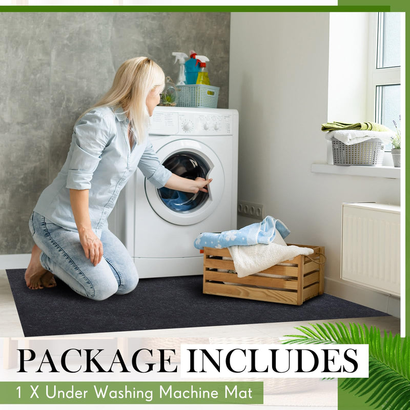 Under Washing Machine Mat 60 x 36 Inches Absorbent Waterproof Floor Mat for Fridge Refrigerator Floor Protector Freezer Mat for Washer Dryer Washing Machine Home Appliance, Noise Reducing