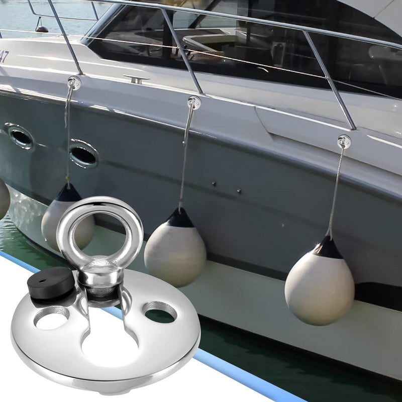 Boat Fender Lock of 6 Pack, Quick Release Fenders 316 Stainless Steel Boat Clips Boat Holder Boat Fender Hangers for Pontoon Boat, 3/8" Eye x 1-1/2" OD Flange