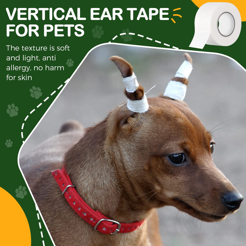 1 Inch x 30 Feet Ear Tape for Dogs and 4 Inch Bamboo Buds Non Woven Dog Ear Forms Cotton Dog Ear Swabs Self Adhesive Doberman Ear Support Bamboo Handle Ear Buds for Dogs Dog Ear Care Kit for Cat Dog - PawsPlanet Australia