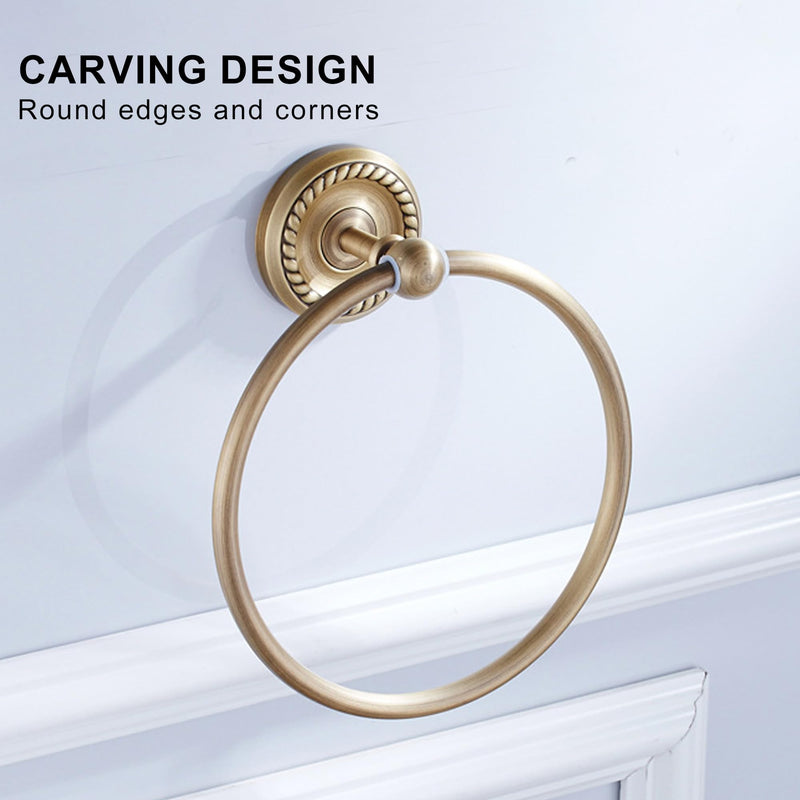 Antique Bronze Towel Ring for Bathroom Hand Towel Holder Wall Mounted