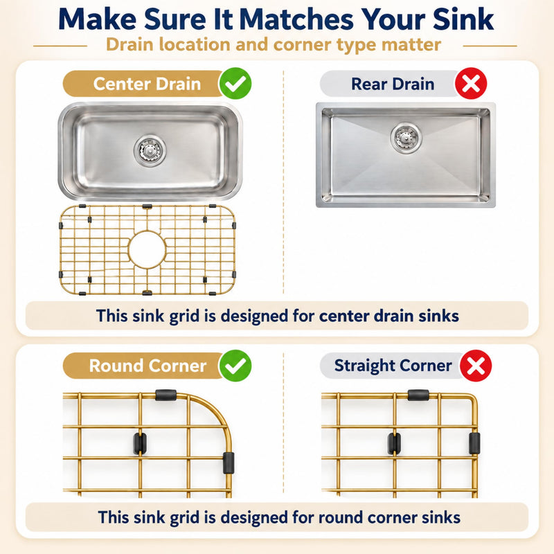 Gold Sink Grid 26 3/16" X14 1/16",Sink Protectors for Kitchen Sink 26 3/16" x 14 1/16" Gold