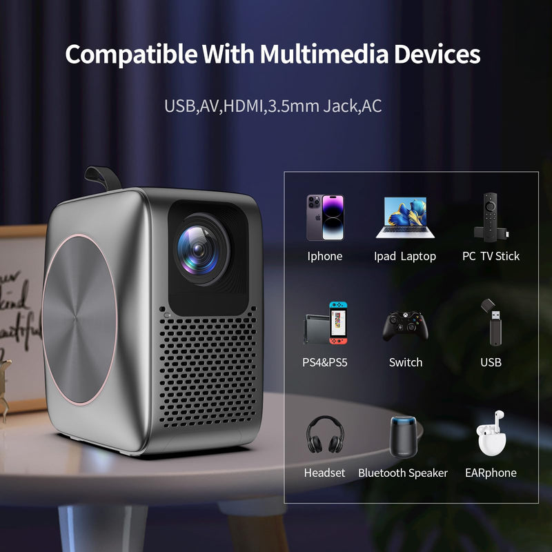 Auto Focus Projector, Native 1080P Projector 4K Supported, 5G WIFI FHD LCD Projector, Bluetooth 5.2, Smart Projector, Smart Home Movie Projector