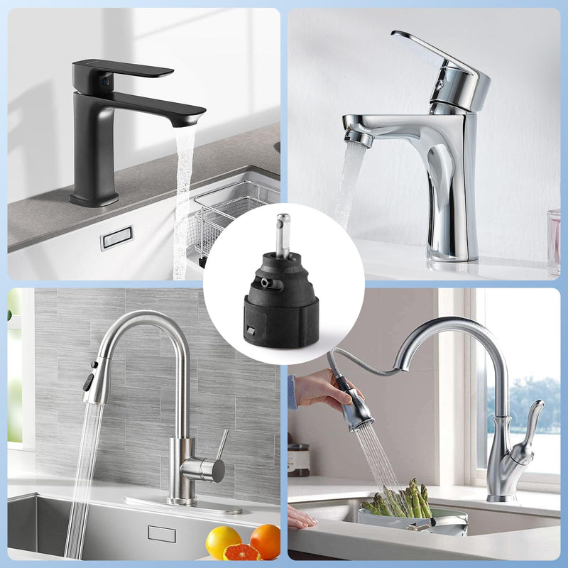 1255 Cartridge Replacement for Moen Single Handle Kitchen Lavatory Faucet, Stainless Steel Valve Stem Faucet Parts Leak-Proof with Hex Wrench 1255