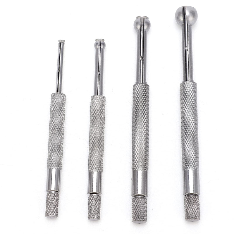 4Pcs Small Hole Gauges Set, 3-13mm Full Ball Bore Gauges, Steel Full Ball Telescopic Gauges with Packing Bag, Ball Type Small Telescopic Gage for Measuring Hole Slit