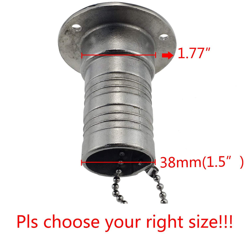 NEW Casting Mirror- Polished 316 SS for 1-1/2''(38MM) Marine Boat Yacht Caravan -Metal Tank Deck Fill Filler with Key Cap and Key 1.5inch GAS filler