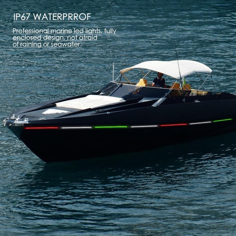 LED Navigation Lights for Boats - Red Green Marine Bow Sidelights, IP67 Waterproof for Kayak, Sailboat, Yacht Night Fishing & Boating (2 Red and 2 Green) 2 red and 2 green