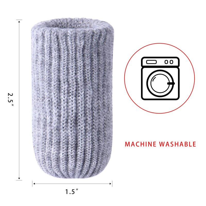 40 PCs Gray Furniture Leg Socks - High Elastic Knitted Chair Leg Floor Protectors, Thickening Chair Leg Covers Set, Move Easily and Reduce Noise 40pcs Grey