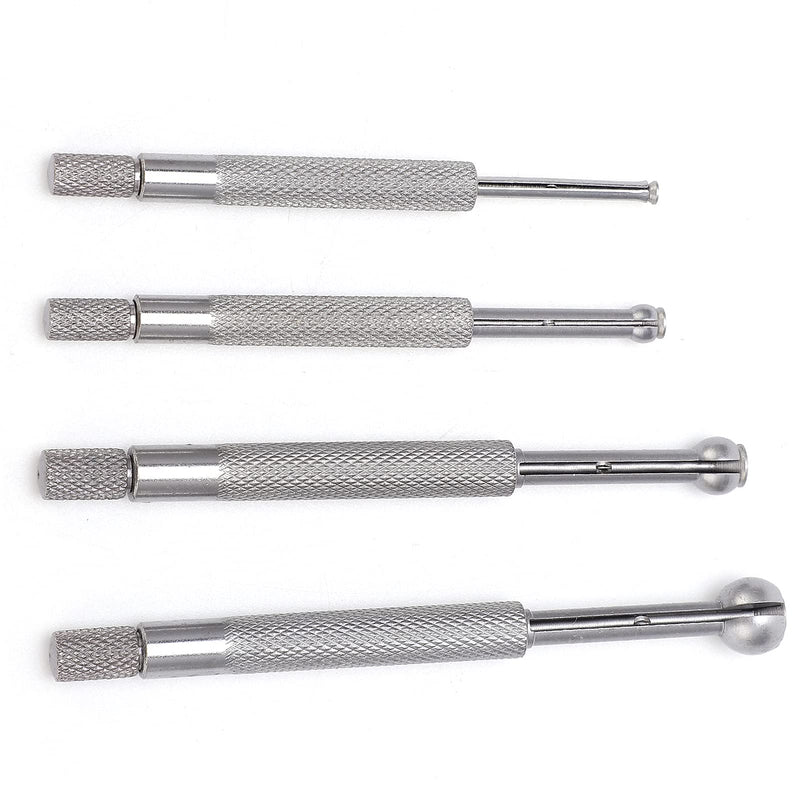 4Pcs Small Hole Gauges Set, 3-13mm Full Ball Bore Gauges, Steel Full Ball Telescopic Gauges with Packing Bag, Ball Type Small Telescopic Gage for Measuring Hole Slit