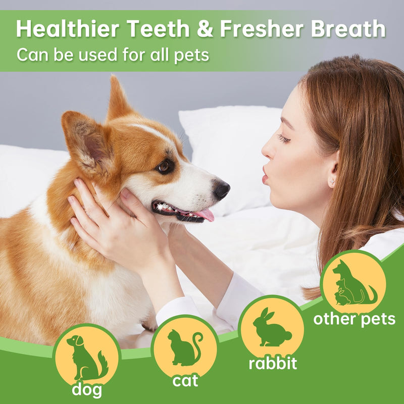 Teeth Cleaning for Dogs & Cats - Dental Care Finger Wipes to Remove Bad Breath - Dog Tooth Brushing Kit - Cat Toothbrush Plaque and Tartar Remover - 50 Count - PawsPlanet Australia