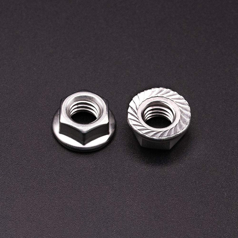 M4-0.7mm (100 Pack) Serrated Flange Hex Locknuts, 304 Stainless Steel 18-8 Lock nut, Finish Hex Lock Nut M4-0.7mm 100