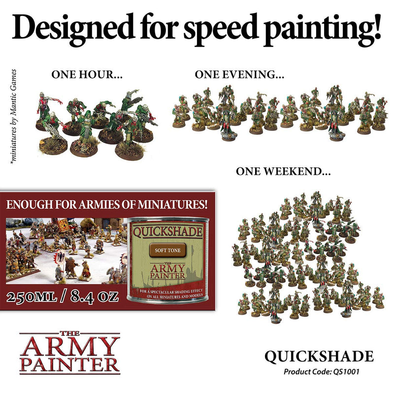 The Army Painter, Quickshade Dip Soft Tone, 250 ml, for Miniature Figures