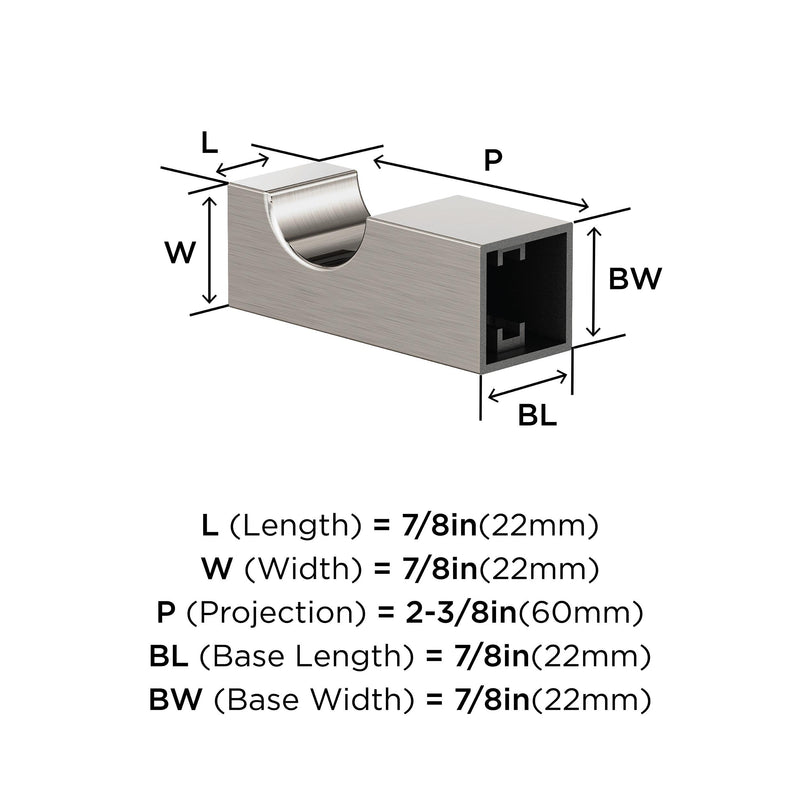 Amerock BH36080G10 | Brushed Nickel Single Robe Hook | 7/8 inch (22 mm) Length Towel Holder | Monument | Towel Hook for Bathroom | Bathroom Hardware | Bath Accessories