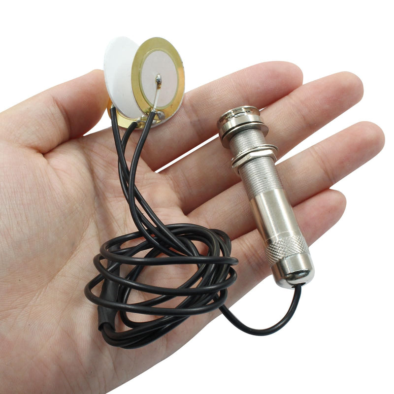 Piutouyar Piezo Pickups Transducer with 2 Pcs Accessories, 3 in 1 Microphone Contact Piezo Pickup for Electronic Acoustic Guitar Violin Ukulele Musical Instruments