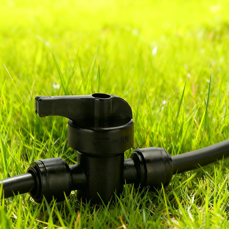 10 Pack 1/4" Drip Irrigation Shut Off Valve - Quick Connect On/Off Control Valve, Leak-Proof for 1/4" Tubing, Sprinkler, Garden & Farm Irrigation Systems 1/4 inch ball valve(10)