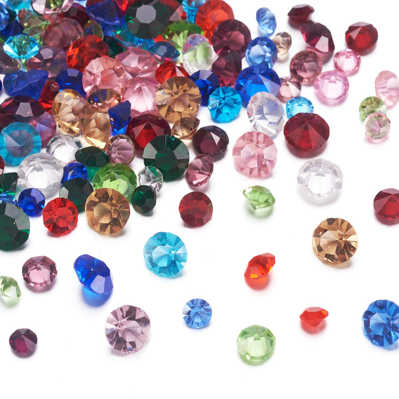 Cheriswelry 180pcs Glass Rhinestone Cabochons Mini Birthstone Gem Faceted Cabochon Pointed Back Diamond Shape Colorful Shiny No Hole Beads Charms for Pendant Earring Bracelets Necklaces Jewelry Making