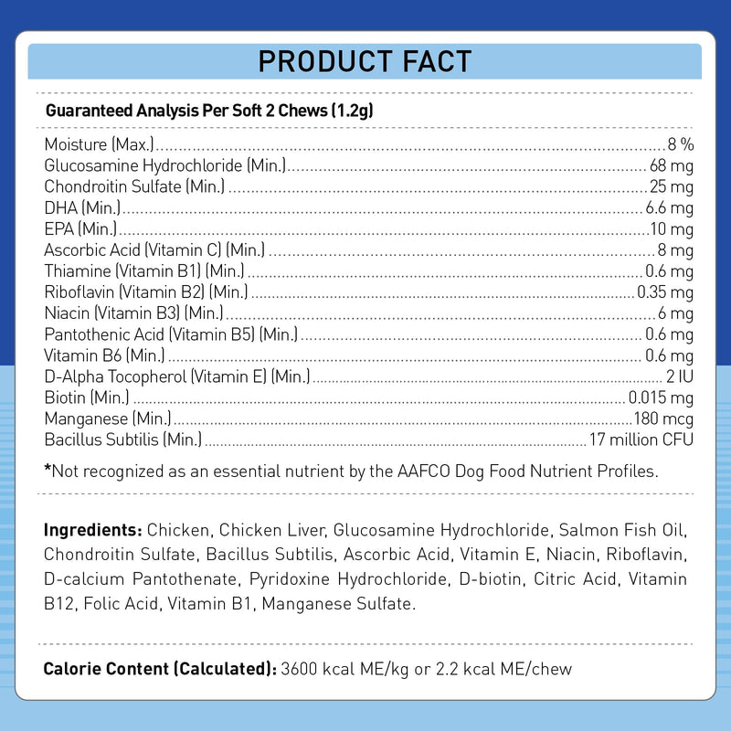 Freeze-Dried Dog Multivitamin – Probiotics, Glucosamine, Omega-3, Vitamins & Minerals for Immune, Joint, Skin & Coat Support – 200 Chews