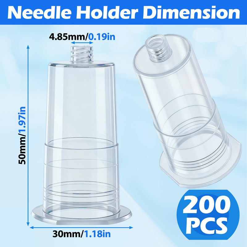 200 Pcs Disposable Needle Holder Transparent Connector Students Training Tools Universal Fit Needle Holders Vacutainer Blood Collection Tube Holder 200