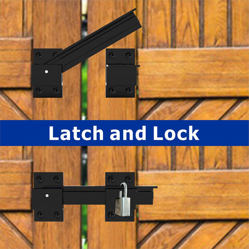 6" Flip Gate Latch Lock,Aluminum Alloy Safety Door Latch with Padlock Hole,Gate Latches for Wooden Fence, Barn Door Lock Latch,Outdoor Gate,Shed Door Latch,Yard,Cabinet 1