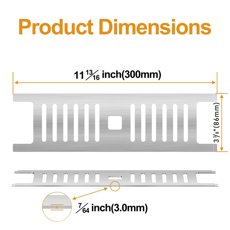 Neodrain Brushed Shower Niche Shelf, Fits 12 Inch Prefab Niches | 3mm Thick, Sturdy & Rustproof 304 Stainless Steel, Compatible with 1/8" Grout Lines, Fast Drainage,Tool-Free Drop-in, 1 Pack
