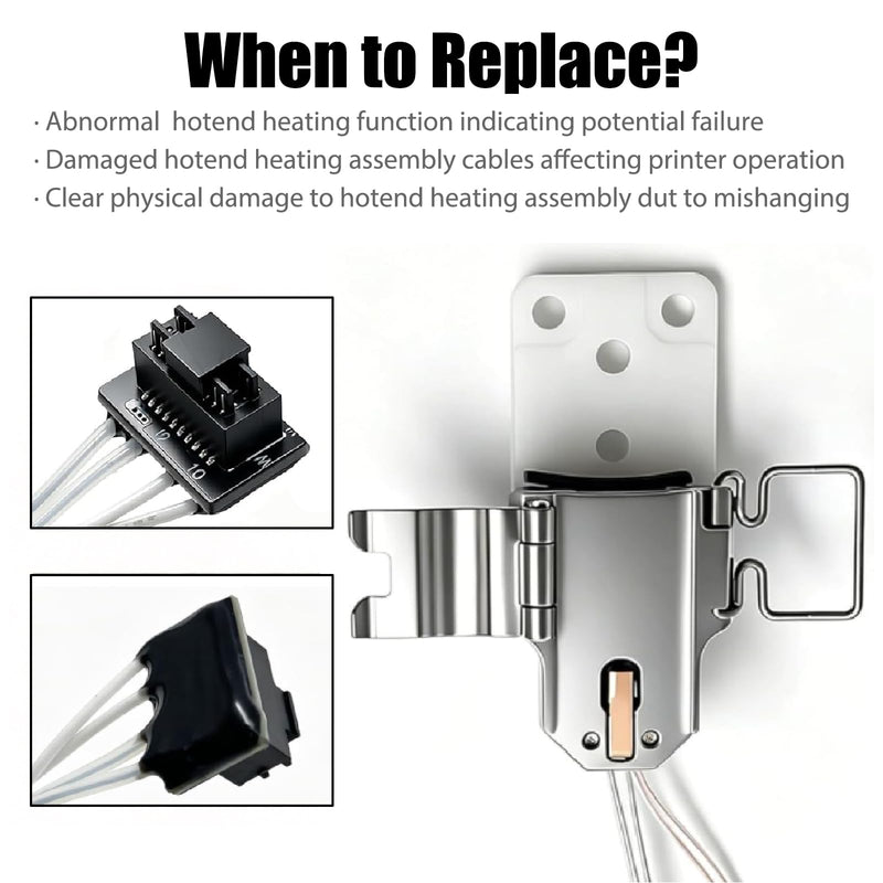 P2S Hotend Heating Assembly Kit for Bambu Lab P2S 3D Printers up to 2200℃ | Hightemperature Undergoing Safety For Over 3000 Hours,Zirconia Insulated Base Clip Quick Replacement