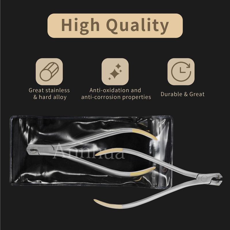 Annhua Distal End Cut Plier with Mini Head & Longer Handle, Hold & Cut Hard and Soft Wire Orthodontic Cutter Dental Surgical Instrument Tool