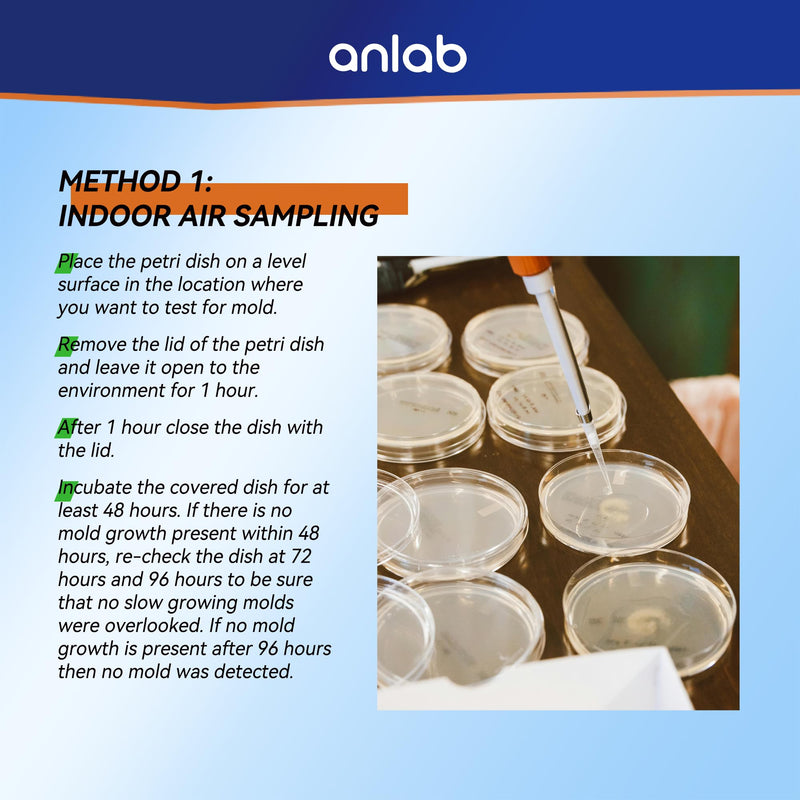 anlab™Mold Test Kit for Home - Do It Yourself Home Mold Detector | Test HVAC System | Home Surfaces | Indoor Air Quality Testing Kit - Identification Guide Included - Sealed Separately (Items of 3) 1