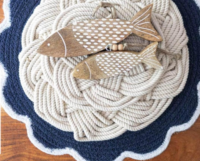 Boston International Sailors Knot Rope Trivet. Large 12" Large 12"