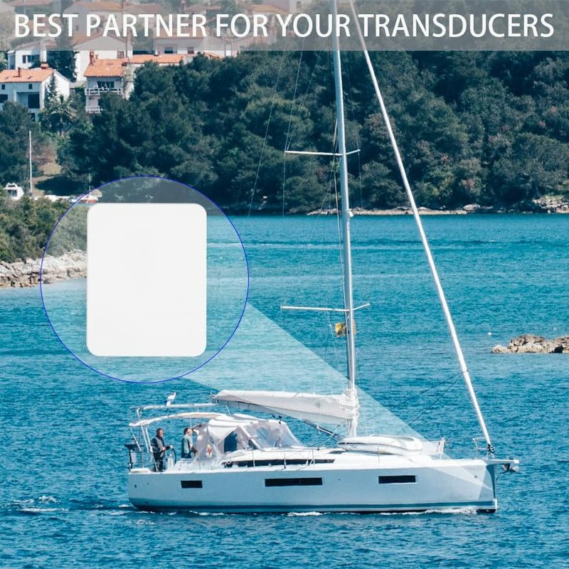 Transducer Mounting Board，Screwless Resistant Transducer Mounting Plate kit , No Screwing into Boat Hull, Freely Installed on the Boat, 4.5"*3.5" Standard Size (White)