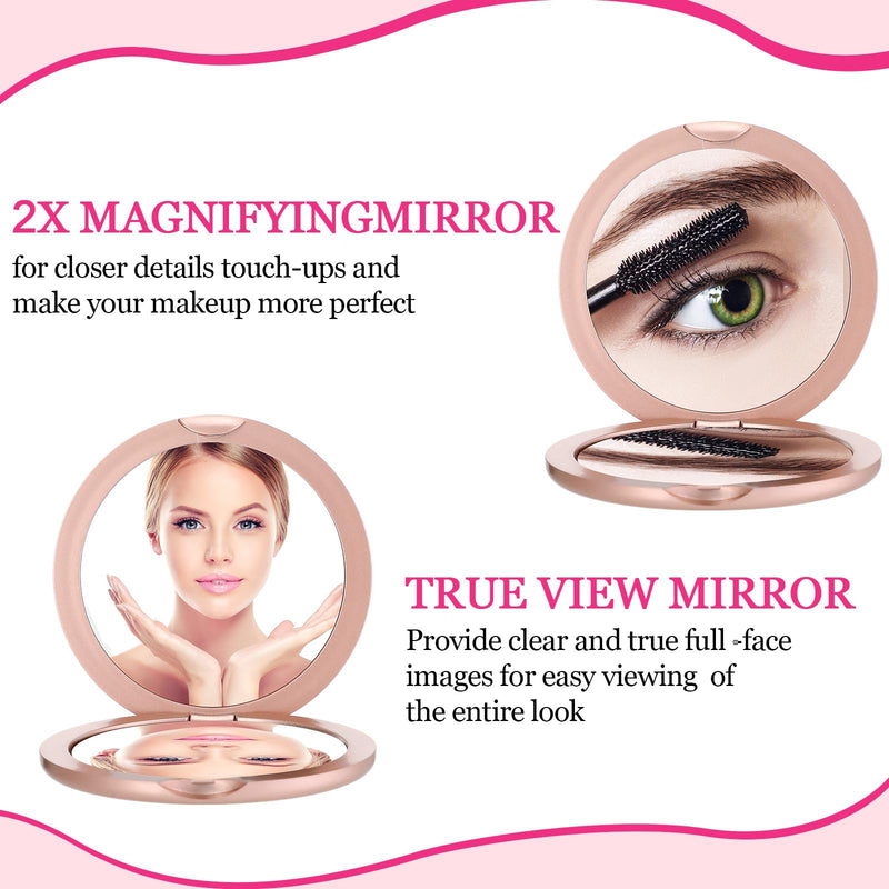 Soaoo 24 Set Inspirational Compact Mirror Bulk Metal Round Shell Sometimes You Forget Your Awesome Gifts for Women Appreciation Double-Sided Purse Mirrors Employee Coworker Women Day Wedding Gift
