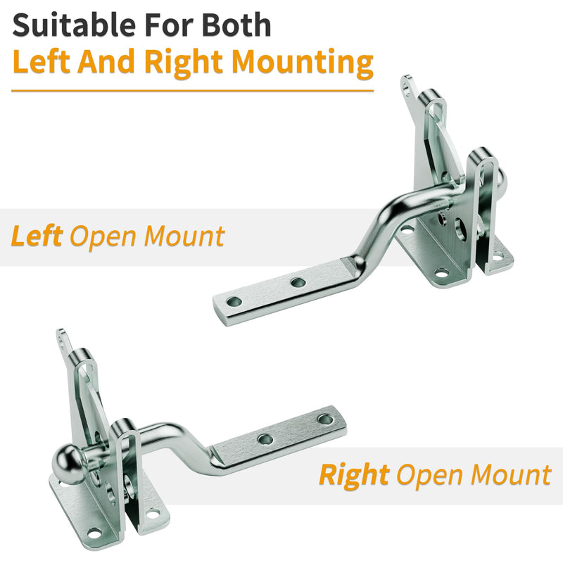 4 Pack Heavy-Duty Self-Locking Gate Latch for Wood Fence Gate - Automatic Gravity Lever, 4.6in, Durable Steel Sincere, in Sleek,Automatic Gate Latch in Galvanized Silver 4 Pack