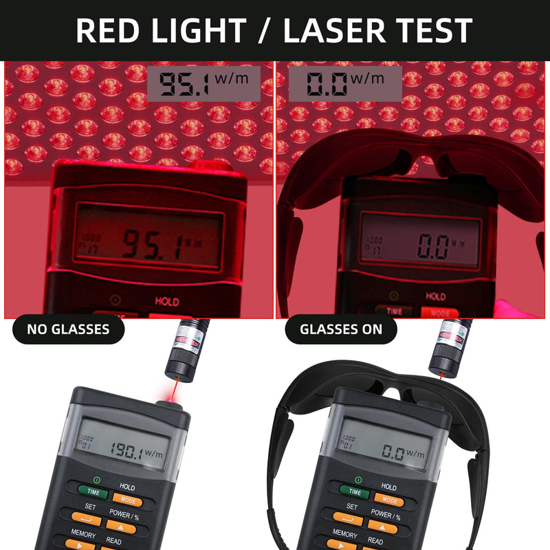 Wrap Around Side Shields & TR90 Frame Laser Safety Glasses, ANSI Z87.1 for Welding/Red Light Therapy Black-2