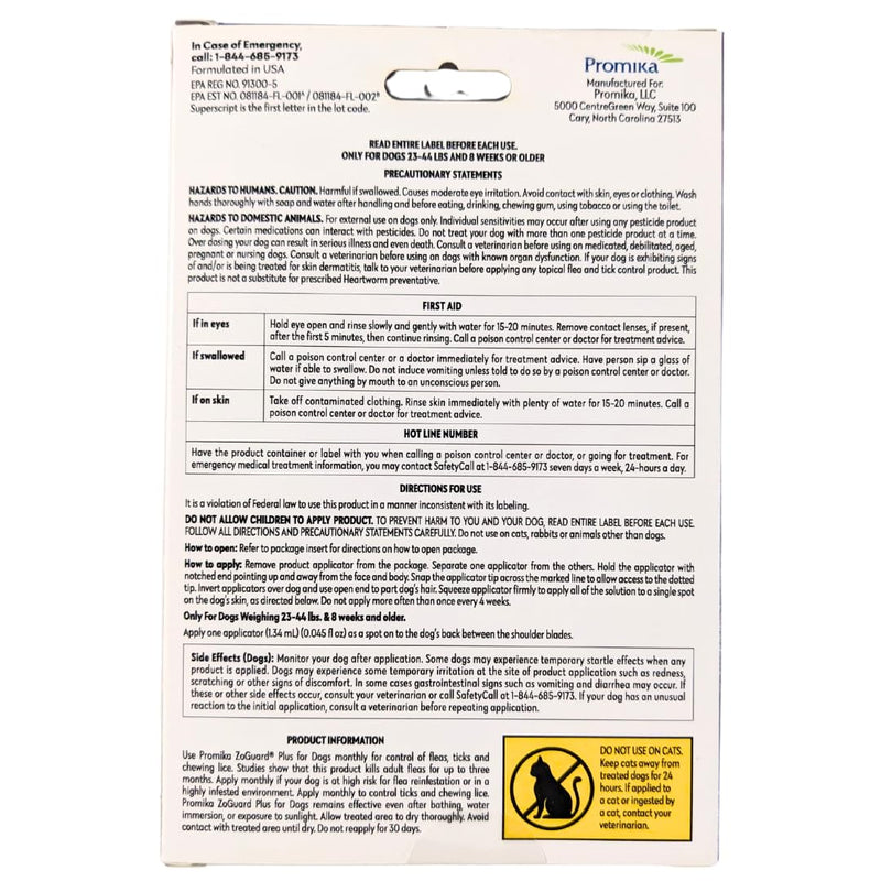 ZoGuard Plus Flea and Tick Prevention for Medium Dogs – Flea & Tick Prevention for Dogs 23-44lbs 12 Month Supply, Pack of 4