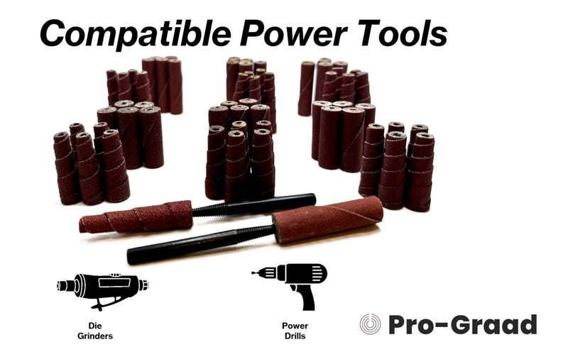 62 Piece Abrasive Sanding Cartridge Spiral Roll Sander Kit, Cone & Cylinder Set for Metal, Wood, Stainless, Fiberglass, Welds, Engine & Head Porting – Die Grinder & Rotary Tool Accessories