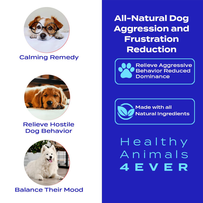 Healthy Animals 4Ever All-Natural Dog Calming Tablets for Stress and Aggressive Behavior - Help Reduce Dog Aggression/Frustration & Promote Relaxation - Homeopathic & Highly Effective - 300 Tablets - PawsPlanet Australia