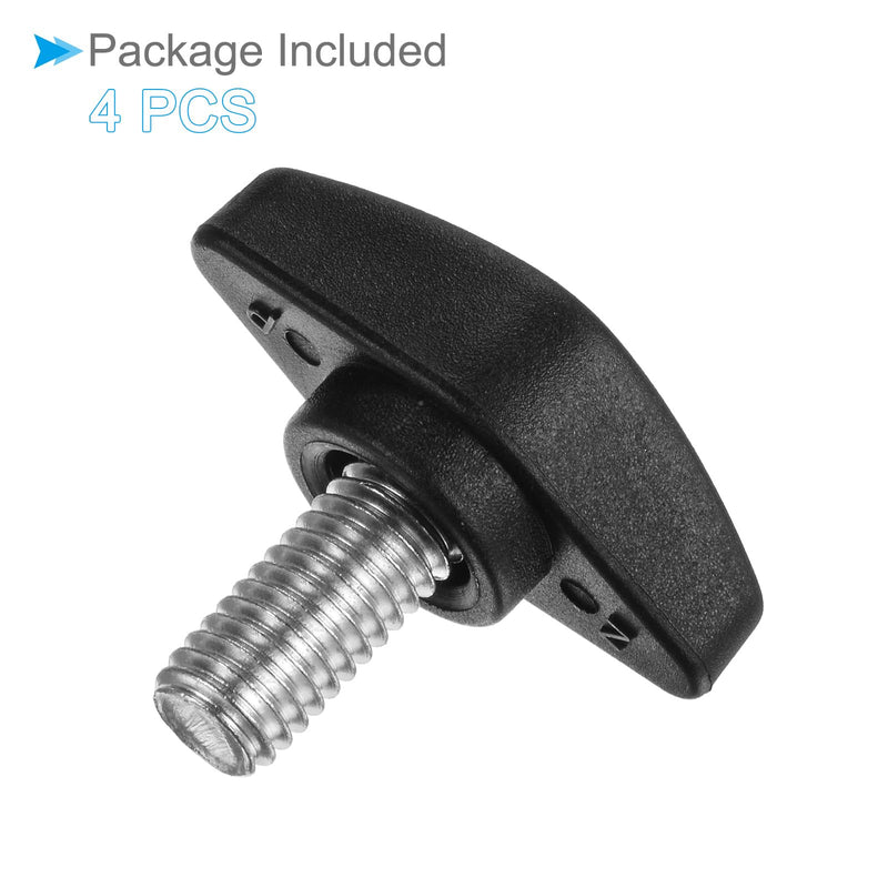 Tee Wing Knobs Thumb Screw, M8 x 14mm Male Thread, Plastic T Thumb Clamping Screw Threaded Stud Hand Knobs Grip, (Applications: for Machinery Lathes), 4-Pieces