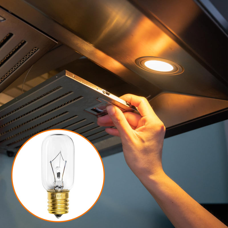 Belleone Light Bulb Fits for LG Microwave Oven - Compatible with LG Frigidaire Kenmore Whirlpool GE Over The Range Microwave, Dimmable 125V 30W E17 Base, Kitchen Night Light, Repalces 6912W1Z004B 2 Pack