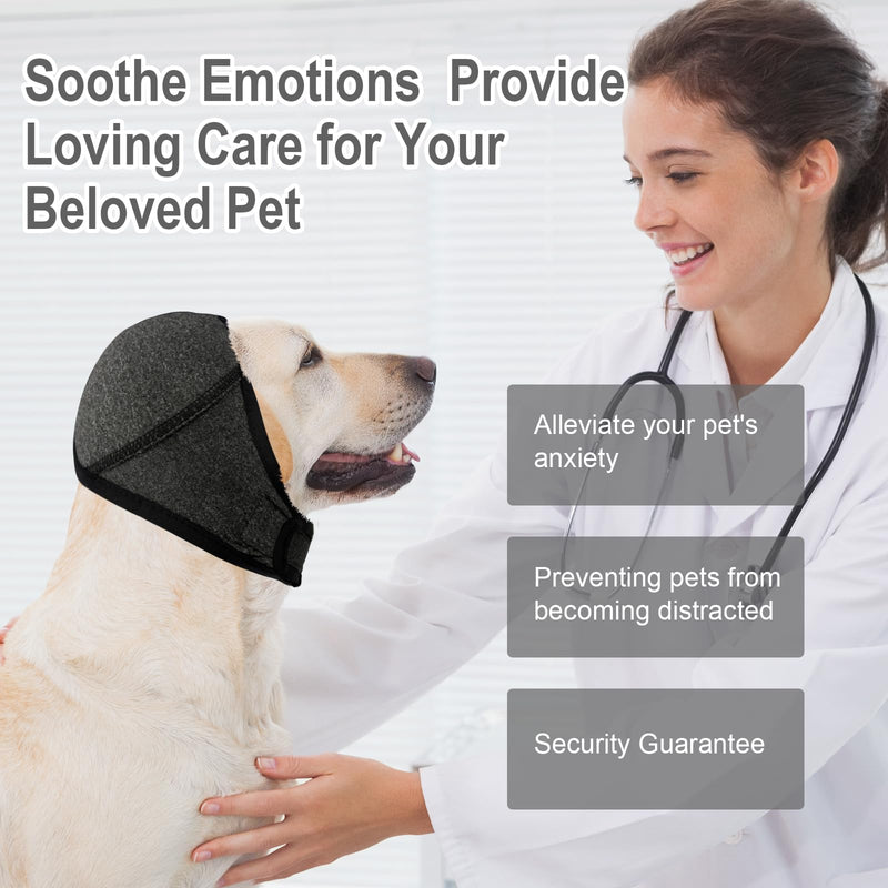 Dog Ear Muffs,no Flap Ear Wraps for Dogs,Dog Ear Covers for Bath,Drying Swim Noise Ear Protection for Dogs for Fireworks Traveling(Grey,M)