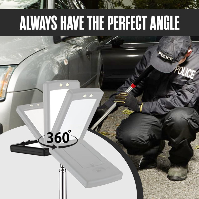 Inspection Mirror, Telescoping Mirror, Inspection Mirror Telescoping, Mechanic Mirror, Extendable Mirror, Mirror On A Stick, Telescope Mirror, Telescopic, Retractable, w/Light, Inspector, Automotive