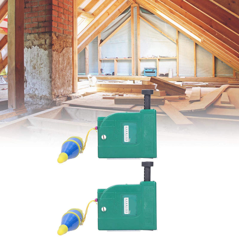 2Pcs 5m Magnetic Plumb Bobs, Alloy Steel Wire Hammer, Green Line Drop Measuring Tools for Construction Industry House Decoration