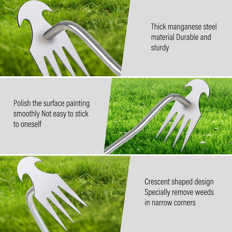 Weed Puller Tool,Portable Garden Weeder Tool,2024 New Manganese Steel Weeding Tools,For Hand Weeder Puller for Vegetable Gardening Backyard Farm Planting & Uprooting Weeding Tool (Rubber Handle) Rubber Handle