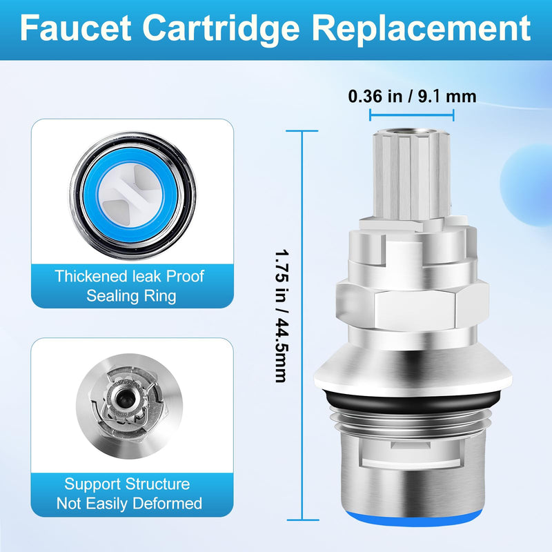 2 Pack 910-9000 Ceramic Disc Cartridge Replacement, Compatible with Price Pfister Hot & Cold Ceramic Valve, Faucet Cartridge, for 2 Handle Lavatory Faucets, 12 Point Broach﻿