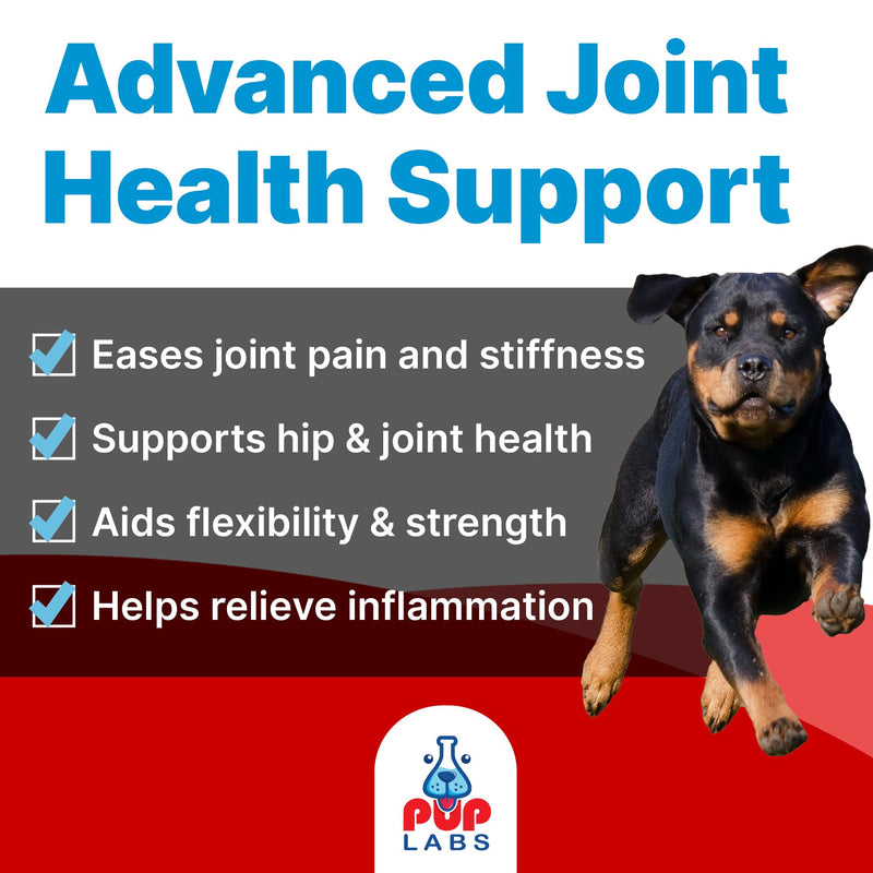 Pup Labs Freedom Joint Chews, Dog Glucosamine Packed with Super Nutrients, Delicious Hip and Joint Chews for Dogs, Pain Relief for Dog Joints to Keep Your Pup Happy and Active, Made in USA, 2-Pack