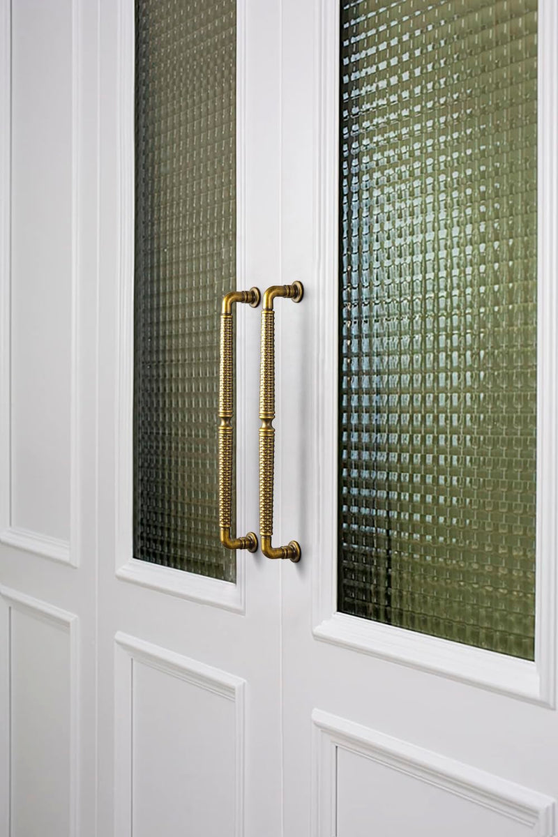 Goo-Ki 6 Pack Woven Cabinet Pulls Antique Brass Drawer Pulls - 5.04" c-c Vintage Brass Solid Weave Pulls Retro Dresser Handles Zinc Alloy Kitchen Cabinet Hardware 5.04"(128mm) Center to Center